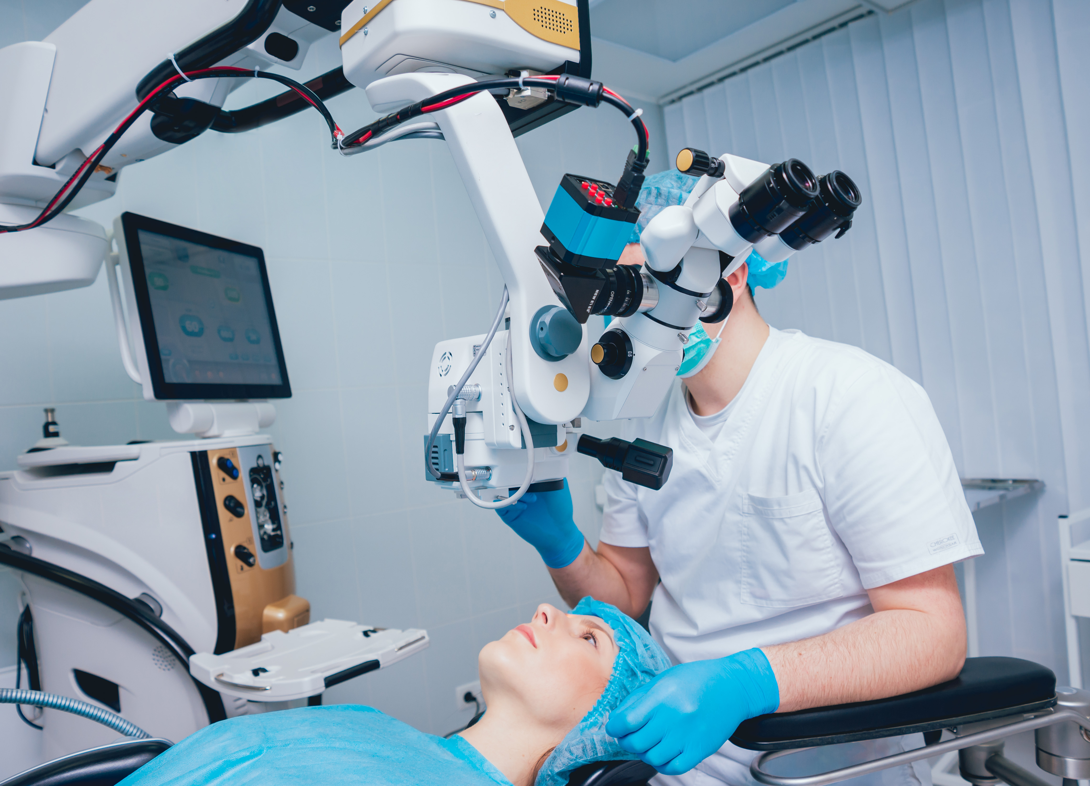 Illustration of glaucoma surgery.